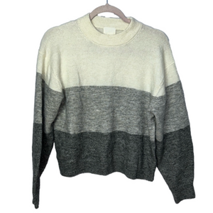 H&M Wool Blend Striped Cropped Sweater
